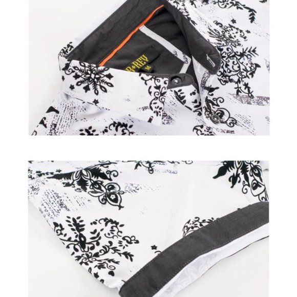 "White With Black" Short Sleeve Button Down Shirt - Picture 2 of 2